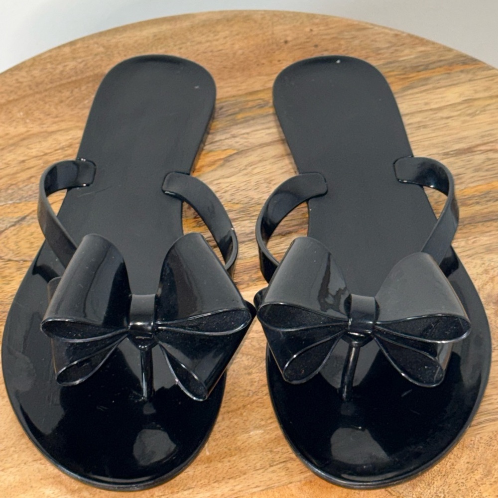 Women’s Black Bow Jelly Sandals